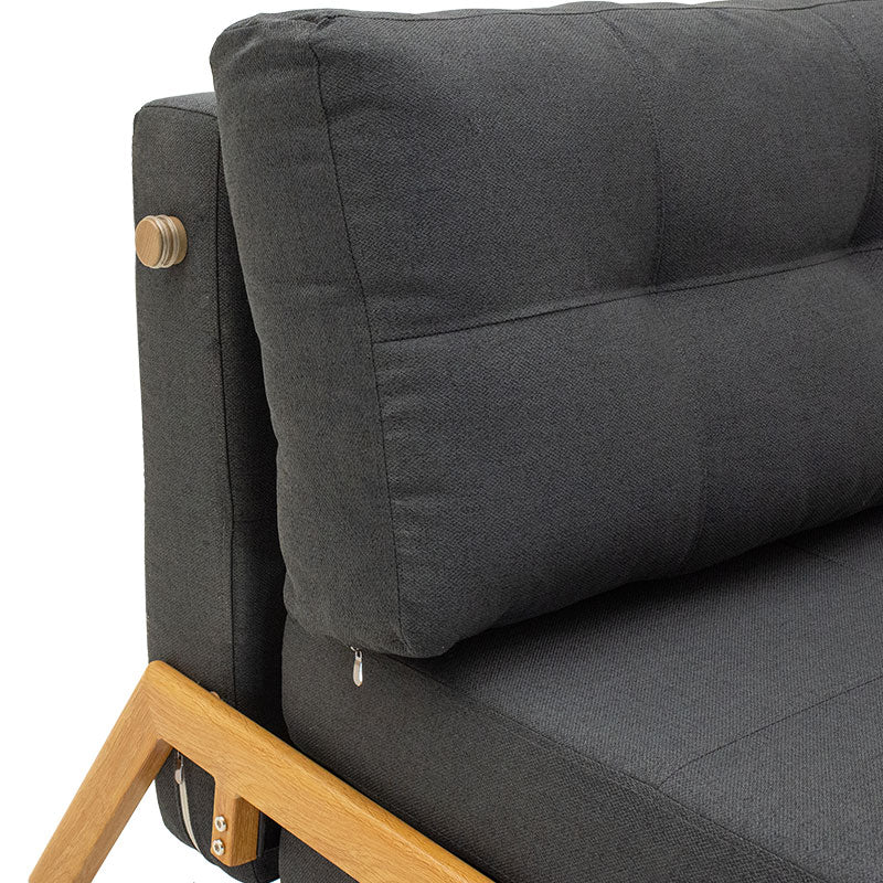 Canapea extensibila cu material textil Gri, inchis, 150x92x77 cm