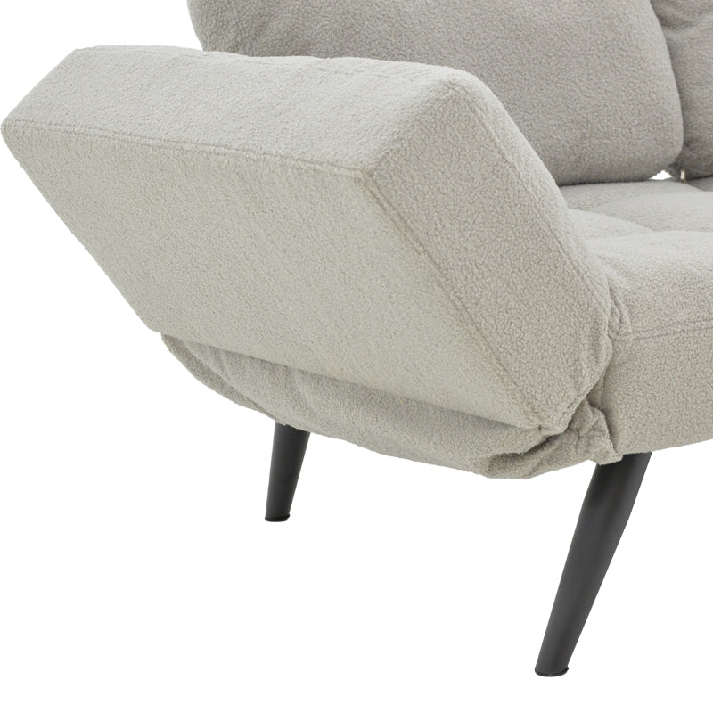 Canapea extensibilă Jackie, Bouclé, Gri, 190x78x75 cm