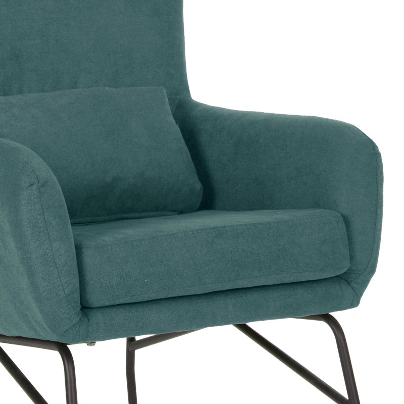 Fotoliu Rimbo Gri deschis din catifea cu picior negru 66x81x102cm - Verde