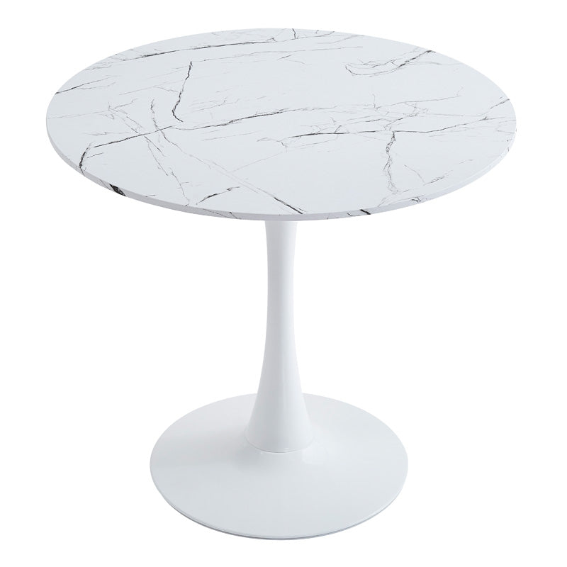 Masă dining Balou, Aspect marmură, Diverse culori, D90x73 cm - Alb | SKU: 029-000451 | Masă dining Balou, Aspect marmură, D90x73 cm, varianta Alb, produs pentru amenajarea locuinței, disponibil online în România la CasaMob