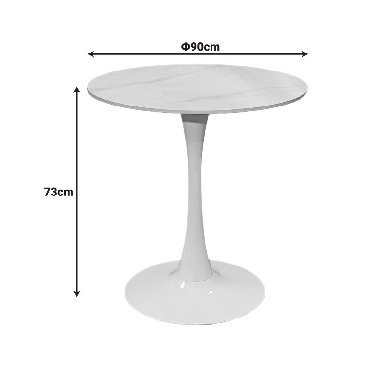 Masă dining Balou, Aspect marmură, Diverse culori, D90x73 cm - Alb | SKU: 029-000451 | Masă dining Balou, Aspect marmură, D90x73 cm, varianta Alb, produs pentru amenajarea locuinței, disponibil online în România la CasaMob