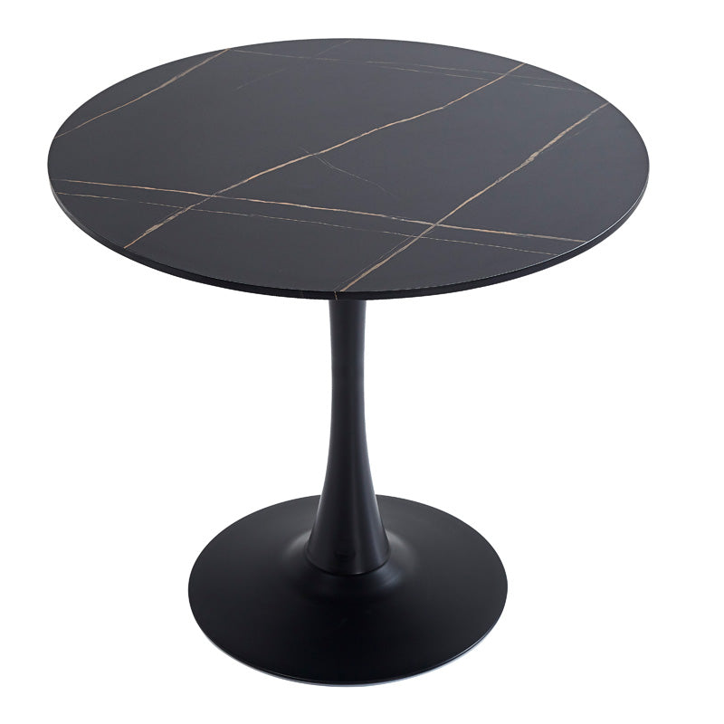 Masă dining Balou, Aspect marmură, Diverse culori, D90x73 cm - Negru | SKU: 029-000452 | Masă dining Balou, Aspect marmură, D90x73 cm, varianta Negru, produs pentru amenajarea locuinței, disponibil online în România la CasaMob