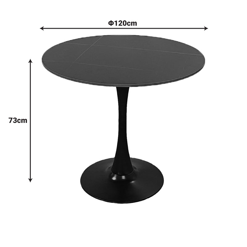 Masă dining Balou, Aspect marmură, Diverse culori, D120x73 cm - Negru | SKU: 029-000454 | Masă dining Balou, Aspect marmură, D120x73 cm, varianta Negru, produs pentru amenajarea locuinței, disponibil online în România la CasaMob