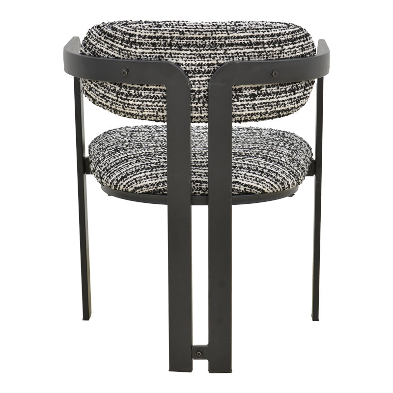 Scaun Berdona, picioare negre, Negru, 57x47x78 cm