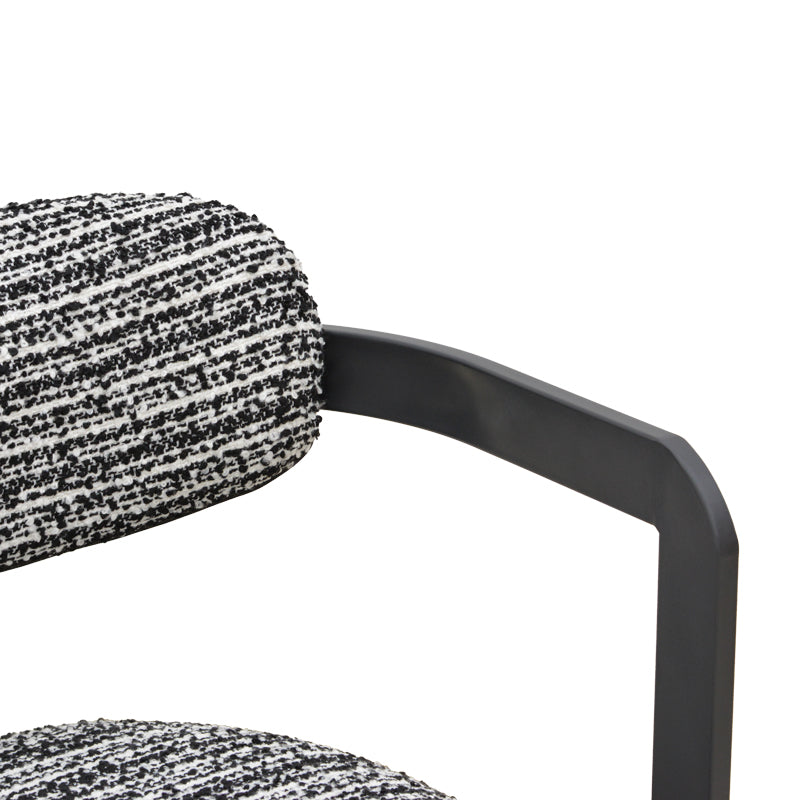 Scaun Berdona, picioare negre, Negru, 57x47x78 cm