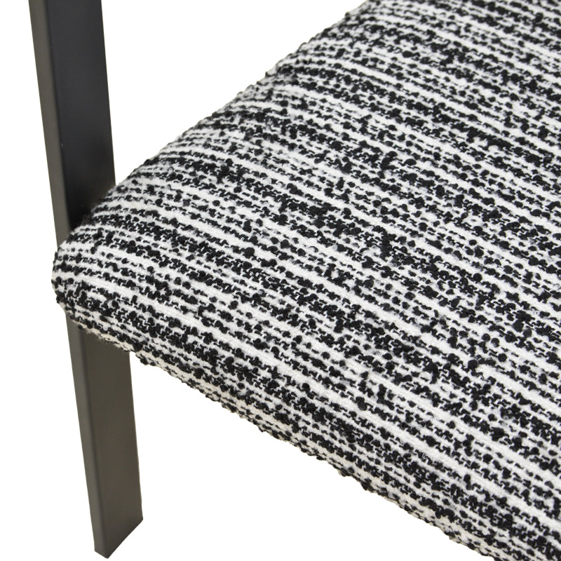 Scaun Berdona, picioare negre, Negru, 57x47x78 cm