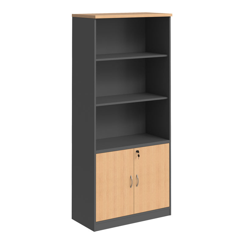 Bibliotecă Fesialo, Diverse culori, 80x40x180 cm - Natural-Antracit | SKU: 030-000035 | Bibliotecă Fesialo, 80x40x180 cm, varianta Natural-Antracit, produs pentru amenajarea locuinței, disponibil online în România la CasaMob