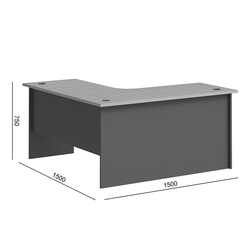 Birou Fesialo, Diverse culori, 150x150x75 cm - Natural-Antracit | SKU: 030-000039 | Birou Fesialo, 150x150x75 cm, varianta Natural-Antracit, produs pentru amenajarea locuinței, disponibil online în România la CasaMob