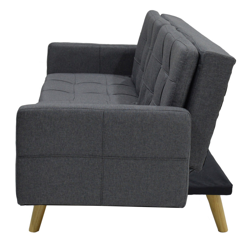 Canapea extensibila Flexy 3 locuri, Gri inchis, 198x87x76 cm