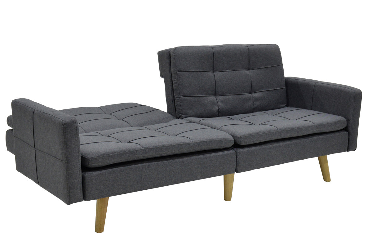 Canapea extensibila Flexy 3 locuri, Gri inchis, 198x87x76 cm