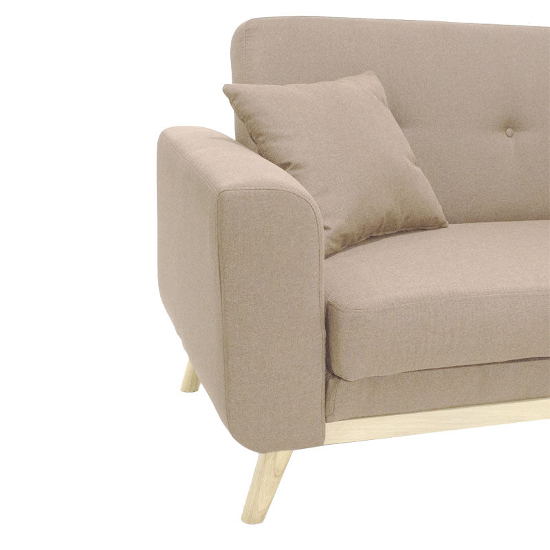 Canapea extensibila Carmelo - stofa, bej, 214x80x86 cm