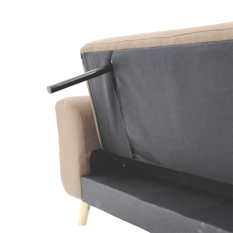Canapea extensibila Carmelo - stofa, bej, 214x80x86 cm