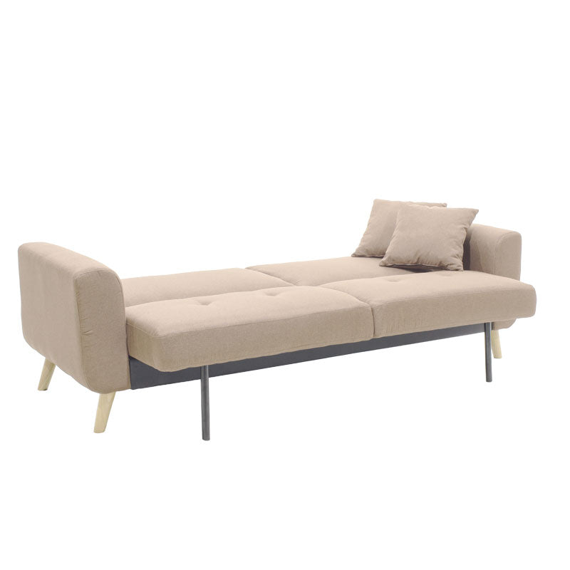 Canapea extensibila Carmelo - stofa, bej, 214x80x86 cm