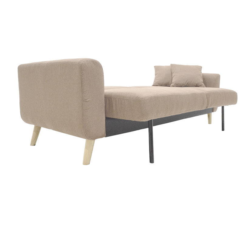 Canapea extensibila Carmelo - stofa, bej, 214x80x86 cm