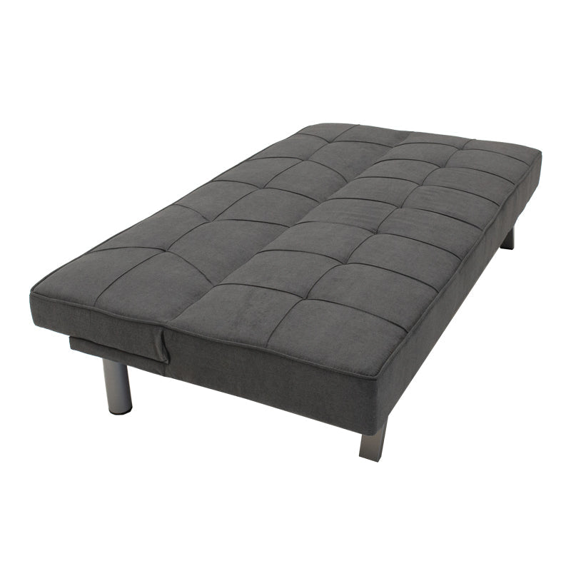 Canapea extensibila cu 3 locuri Travis cu stofa, Gri - Gri inchis, 175x83x74 cm