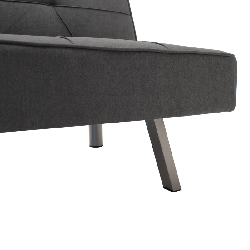 Canapea extensibila cu 3 locuri Travis cu stofa, Gri - Gri inchis, 175x83x74 cm