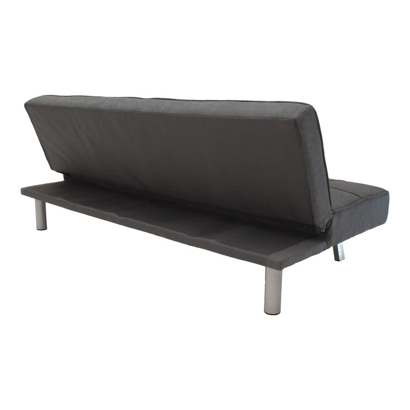 Canapea extensibila cu 3 locuri Travis cu stofa, Gri - Gri inchis, 175x83x74 cm