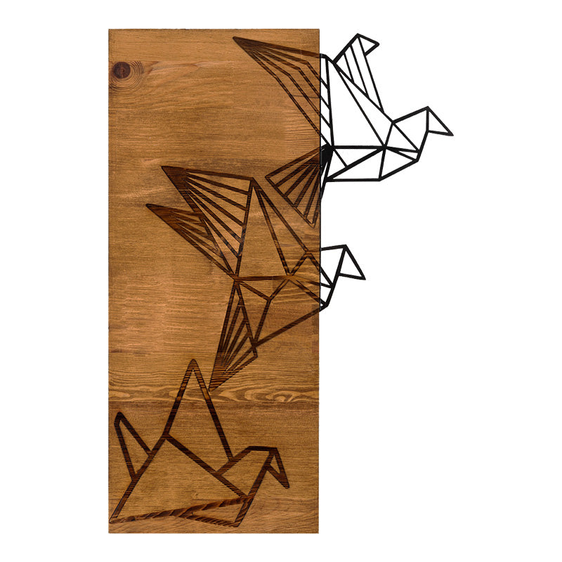 Decorațiune de perete cu funcție decorativă Perdon, Stil modern, Lemn de pin și Metal negru, 30x3x60cm