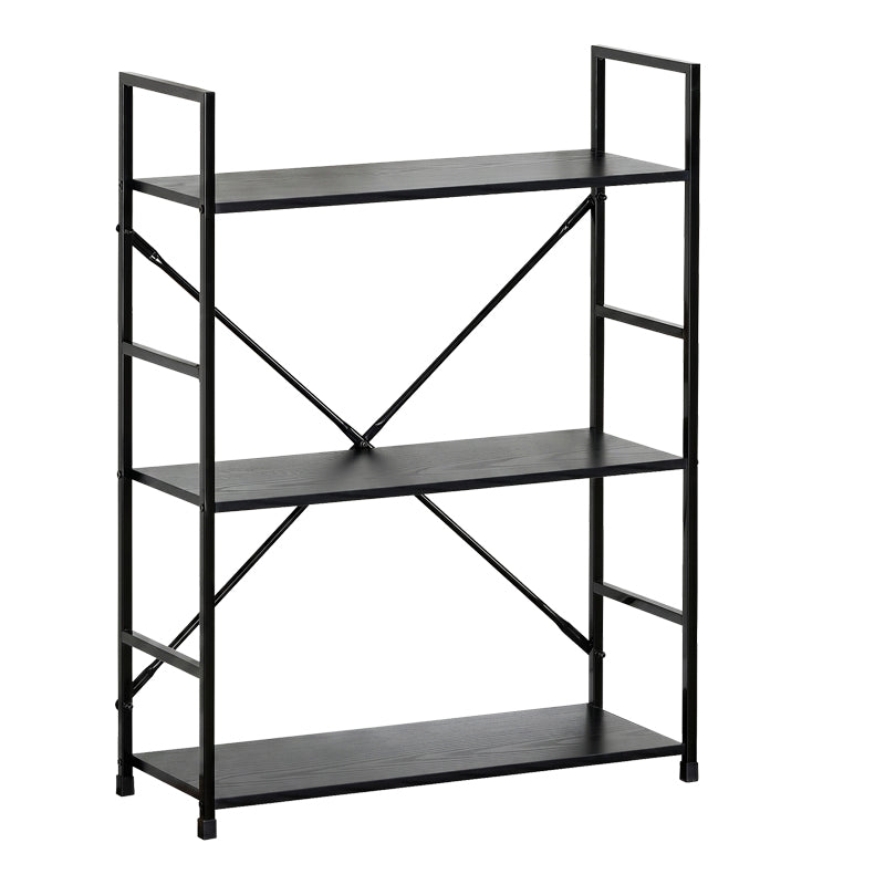 Bibliotecă Manlo, Metal, Negru, 59x24x80 cm