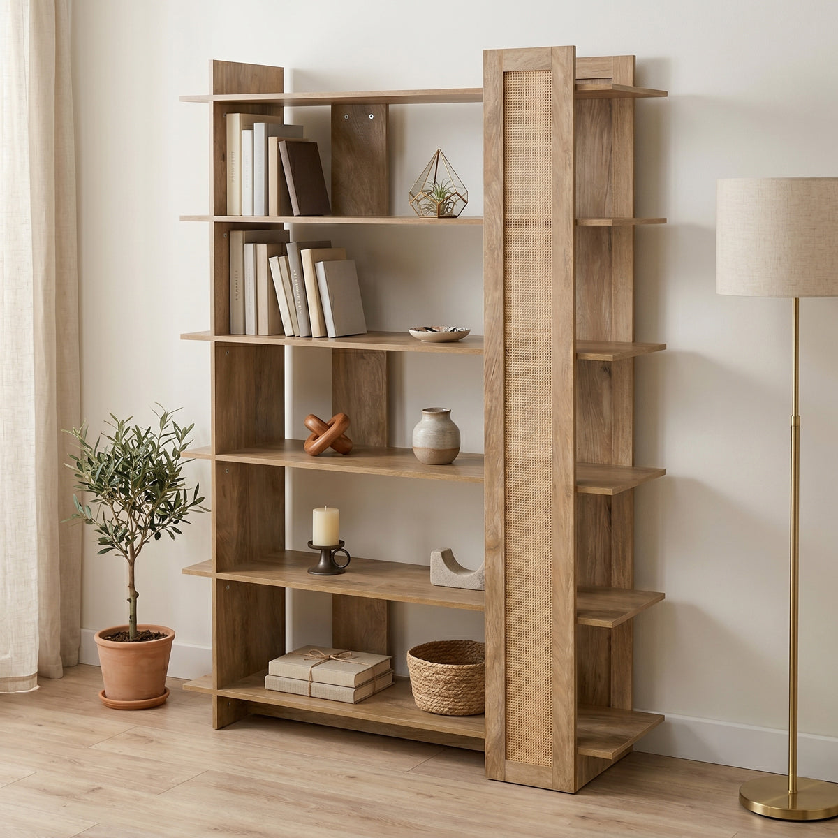 Bibliotecă Oslo, Sonoma, 100x32x147 cm