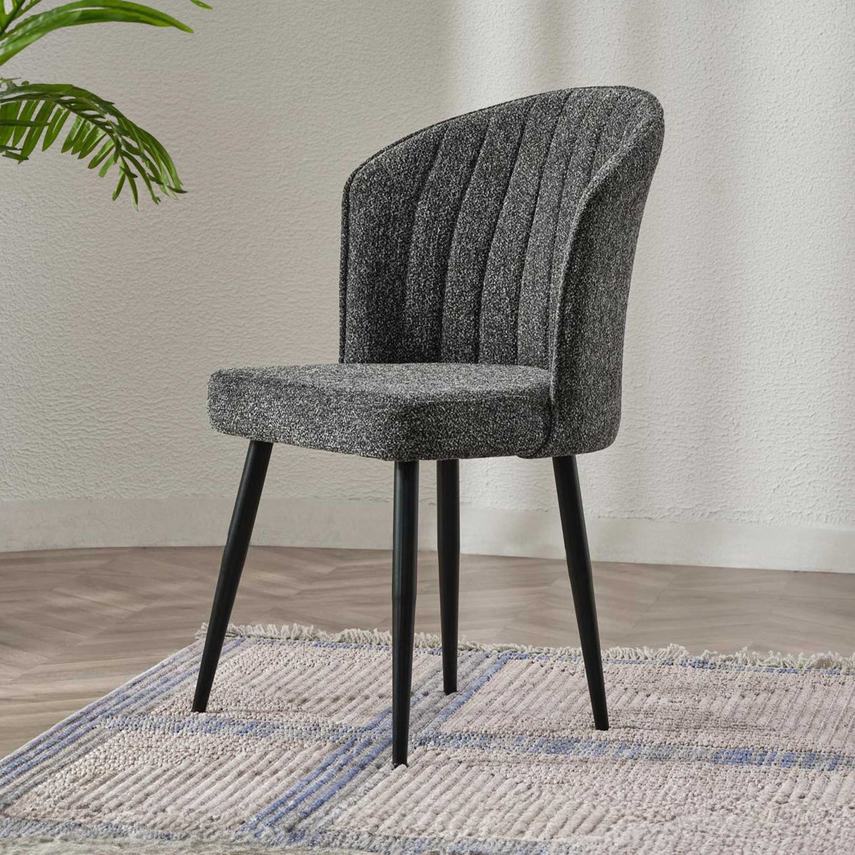 Set 4 scaune Rubi, Antracit - Negru, 52x42x85 cm