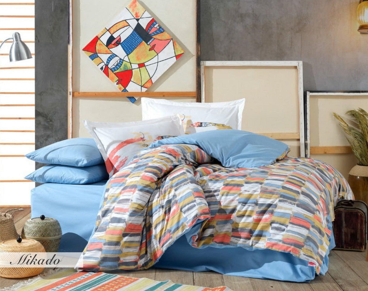 Set lenjerie de pat dublă Mikado, Diverse culori, 240x260 cm - Muștar - Albastru - Alb - Galben - Roșu | SKU: 113HBY2882 | Set lenjerie de pat dublă Mikado, 240x260 cm, varianta Muștar - Albastru - Alb - Galben - Roșu, produs pentru amenajarea locuinței, disponibil online în România la CasaMob