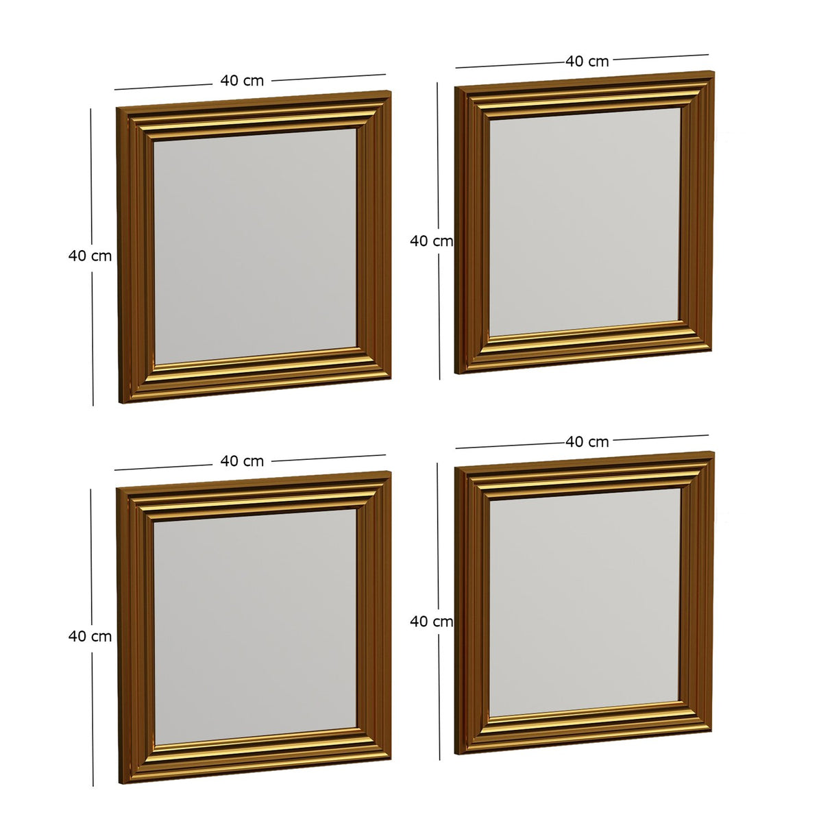 Oglindă decorativă 4 bucăți Loza, Diverse culori, 40x3x40 cm - Oglindă decorativă 4 bucăți Loza, Diverse culori, 40x3x40 cm, SKU 116SAM1109, imagine 6