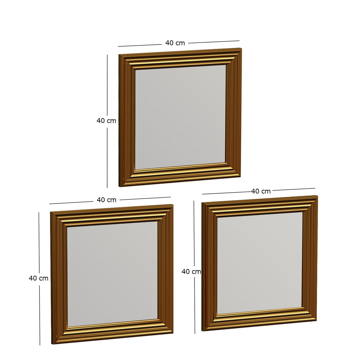 Oglindă decorativă 3 bucăți Otto, Diverse culori, 40x3x40 cm - Oglindă decorativă 3 bucăți Otto, Diverse culori, 40x3x40 cm, SKU 116SAM1110, imagine 6