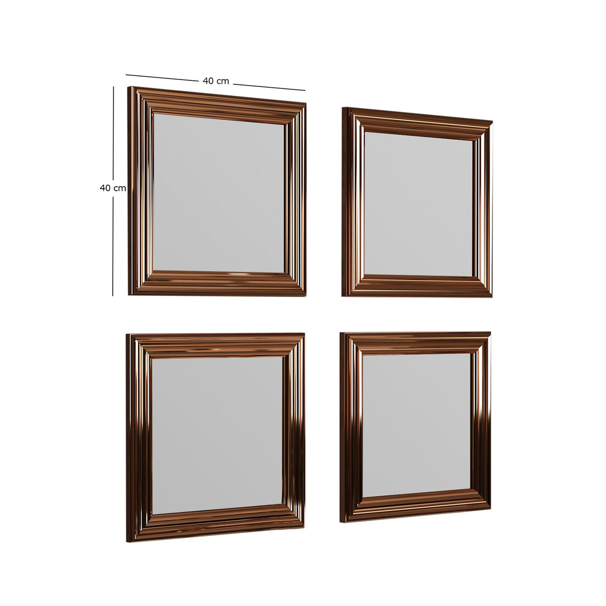 Oglindă decorativă 4 bucăți Loza, Diverse culori, 40x3x40 cm - Oglindă decorativă 4 bucăți Loza, Diverse culori, 40x3x40 cm, SKU 116SAM1136, imagine 18
