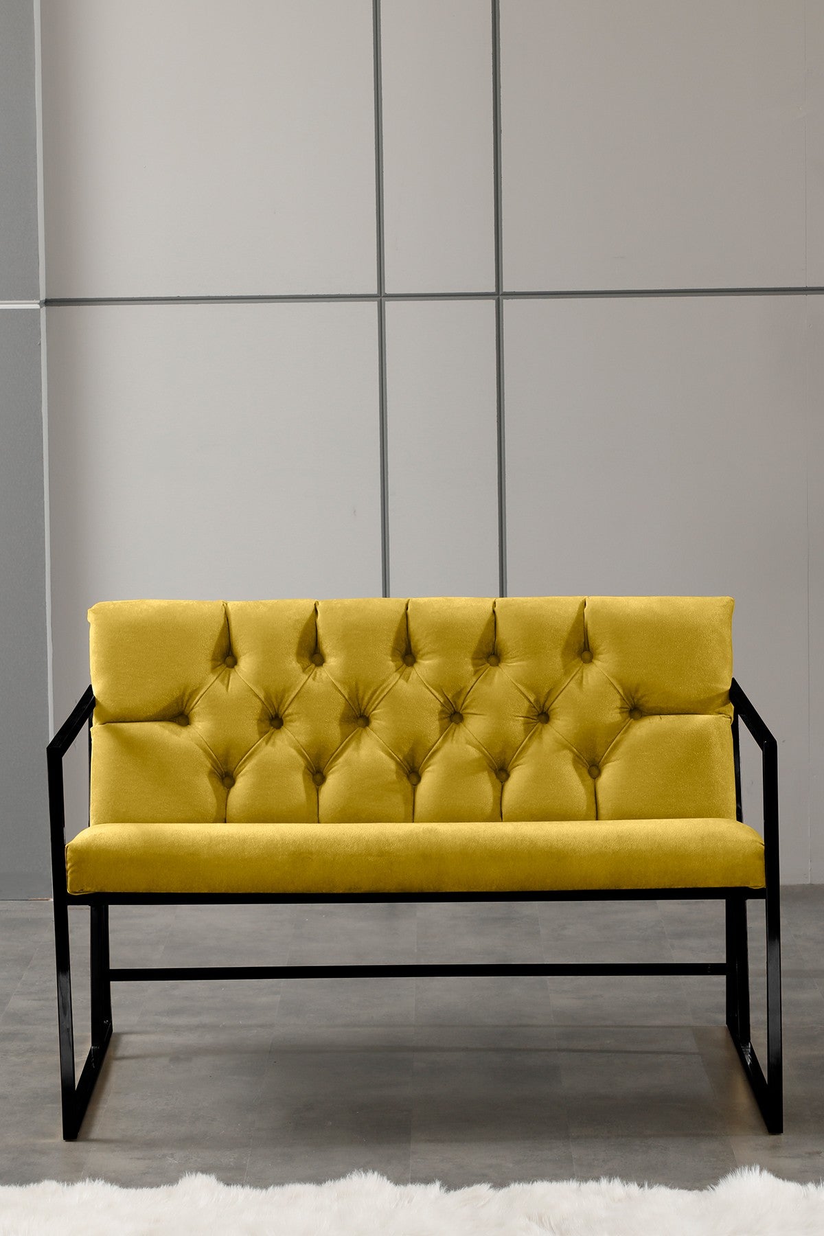 Canapea fixă 2 locuri Oslo, Diverse culori, 109x75x74 cm - Muștar | SKU: 118BRN1187 | Canapea fixă 2 locuri Oslo, 109x75x74 cm, varianta Muștar, produs pentru amenajarea locuinței, disponibil online în România la CasaMob