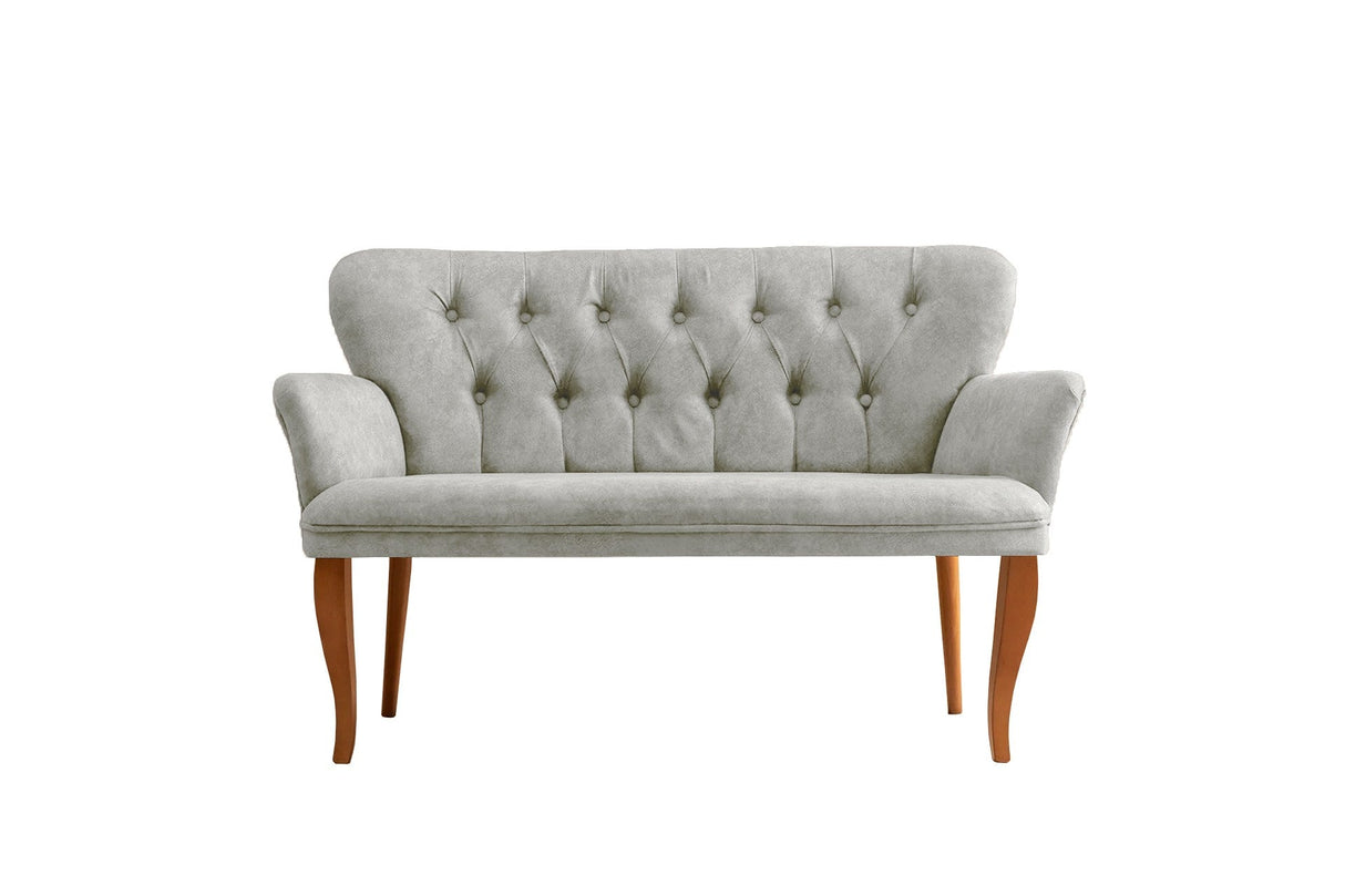 Canapea fixă 2 locuri Paris lemn nuc, Diverse culori, 130x46x82 cm - Crem | SKU: 118BRN1215 | Canapea fixă 2 locuri Paris lemn nuc, 130x46x82 cm, varianta Crem, produs pentru amenajarea locuinței, disponibil online în România la CasaMob
