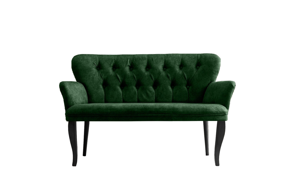 Canapea fixă 2 locuri Paris lemn negru, Diverse culori, 130x46x82 cm - Kaki | SKU: 118BRN1222 | Canapea fixă 2 locuri Paris lemn negru, 130x46x82 cm, varianta Kaki, produs pentru amenajarea locuinței, disponibil online în România la CasaMob
