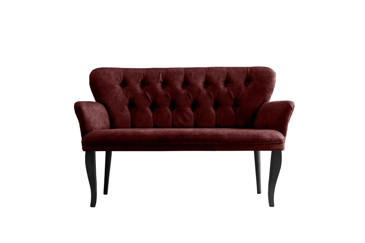 Canapea fixă 2 locuri Paris lemn negru, Diverse culori, 130x46x82 cm - Bordo | SKU: 118BRN1230 | Canapea fixă 2 locuri Paris lemn negru, 130x46x82 cm, varianta Bordo, produs pentru amenajarea locuinței, disponibil online în România la CasaMob