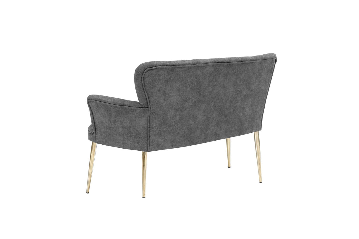 Canapea fixă 2 locuri Paris metal auriu, Diverse culori, 130x46x82 cm - Gri | SKU: 118BRN1231 | Canapea fixă 2 locuri Paris metal auriu, 130x46x82 cm, varianta Gri, produs pentru amenajarea locuinței, disponibil online în România la CasaMob