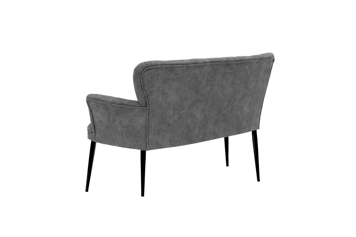 Canapea fixă 2 locuri Paris metal negru, Diverse culori, 130x46x82 cm - Gri | SKU: 118BRN1243 | Canapea fixă 2 locuri Paris metal negru, 130x46x82 cm, varianta Gri, produs pentru amenajarea locuinței, disponibil online în România la CasaMob