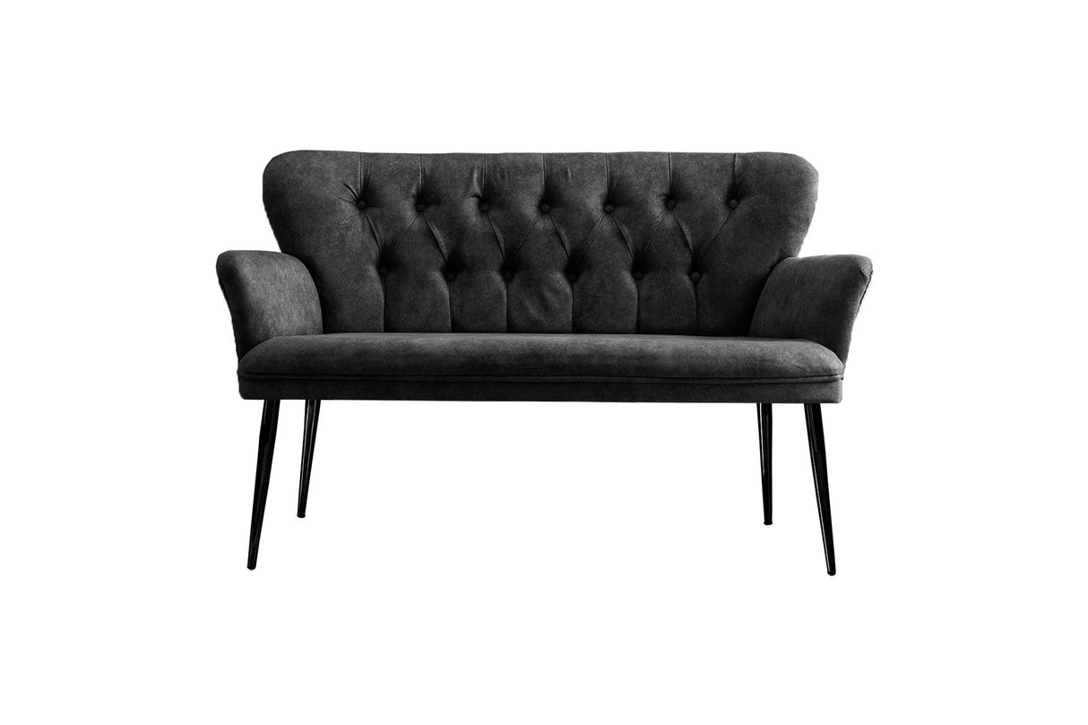 Canapea fixă 2 locuri Paris metal negru, Diverse culori, 130x46x82 cm - Fumuriu | SKU: 118BRN1244 | Canapea fixă 2 locuri Paris metal negru, 130x46x82 cm, varianta Fumuriu, produs pentru amenajarea locuinței, disponibil online în România la CasaMob