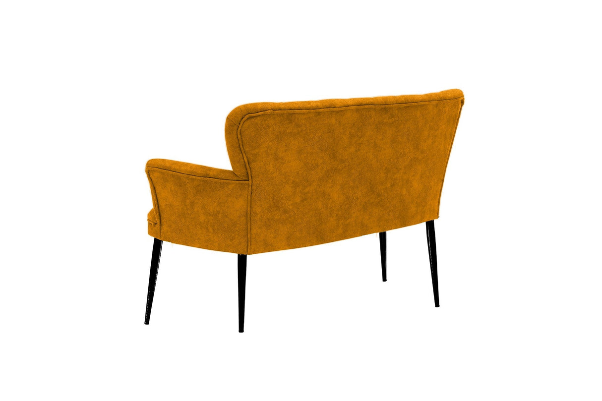 Canapea fixă 2 locuri Paris metal negru, Diverse culori, 130x46x82 cm - Muștar | SKU: 118BRN1245 | Canapea fixă 2 locuri Paris metal negru, 130x46x82 cm, varianta Muștar, produs pentru amenajarea locuinței, disponibil online în România la CasaMob