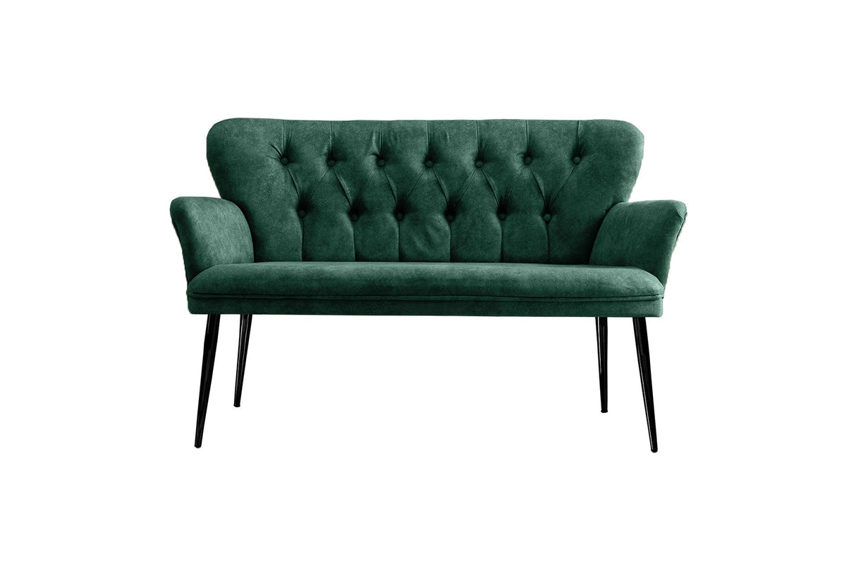 Canapea fixă 2 locuri Paris metal negru, Diverse culori, 130x46x82 cm - Verde marin | SKU: 118BRN1247 | Canapea fixă 2 locuri Paris metal negru, 130x46x82 cm, varianta Verde marin, produs pentru amenajarea locuinței, disponibil online în România la CasaMob
