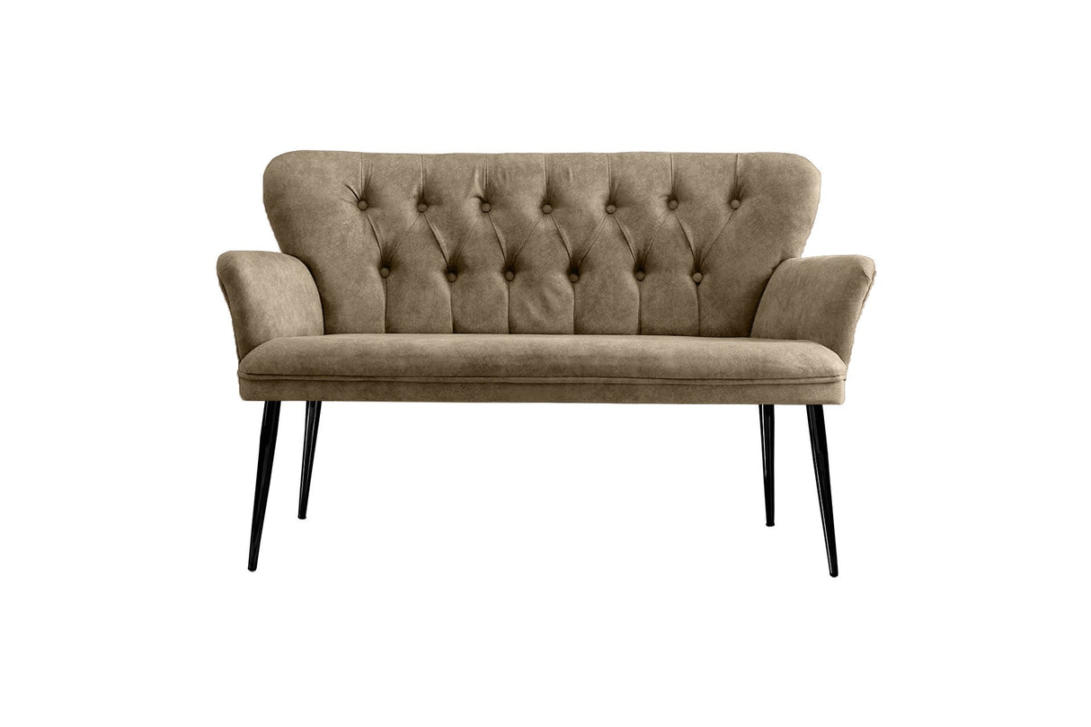 Canapea fixă 2 locuri Paris metal negru, Diverse culori, 130x46x82 cm - Maro deschis | SKU: 118BRN1249 | Canapea fixă 2 locuri Paris metal negru, 130x46x82 cm, varianta Maro deschis, produs pentru amenajarea locuinței, disponibil online în România la CasaMob
