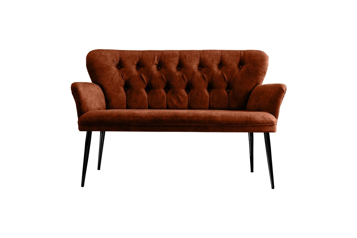Canapea fixă 2 locuri Paris metal negru, Diverse culori, 130x46x82 cm - Roșu cărămiziu | SKU: 118BRN1250 | Canapea fixă 2 locuri Paris metal negru, 130x46x82 cm, varianta Roșu cărămiziu, produs pentru amenajarea locuinței, disponibil online în România la CasaMob