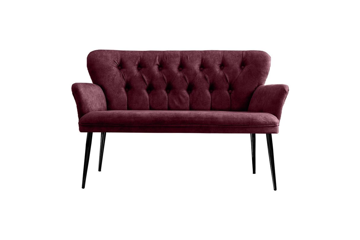 Canapea fixă 2 locuri Paris metal negru, Diverse culori, 130x46x82 cm - Roz pudrat | SKU: 118BRN1253 | Canapea fixă 2 locuri Paris metal negru, 130x46x82 cm, varianta Roz pudrat, produs pentru amenajarea locuinței, disponibil online în România la CasaMob