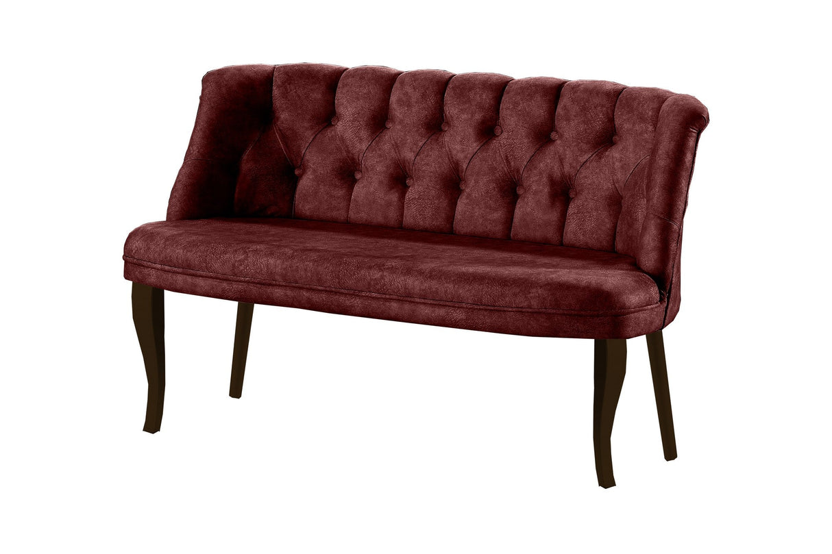 Canapea fixă 2 locuri Roma lemn nuc, Diverse culori, 118x48x80 cm - Bordo | SKU: 118BRN1362 | Canapea fixă 2 locuri Roma lemn nuc, 118x48x80 cm, varianta Bordo, produs pentru amenajarea locuinței, disponibil online în România la CasaMob