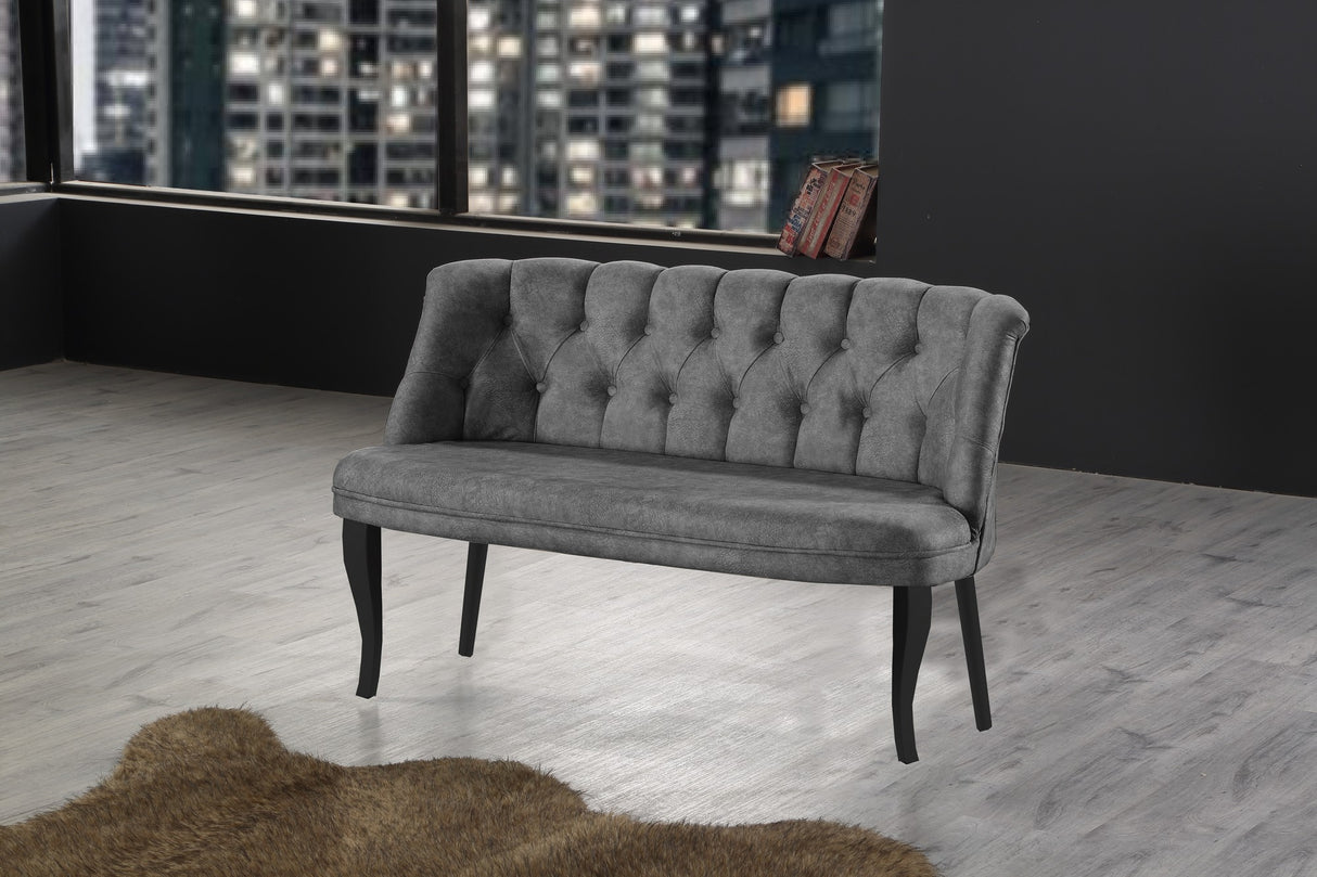 Canapea fixă 2 locuri Roma lemn negru, Diverse culori, 118x48x80 cm - Gri | SKU: 118BRN1363 | Canapea fixă 2 locuri Roma lemn negru, 118x48x80 cm, varianta Gri, produs pentru amenajarea locuinței, disponibil online în România la CasaMob