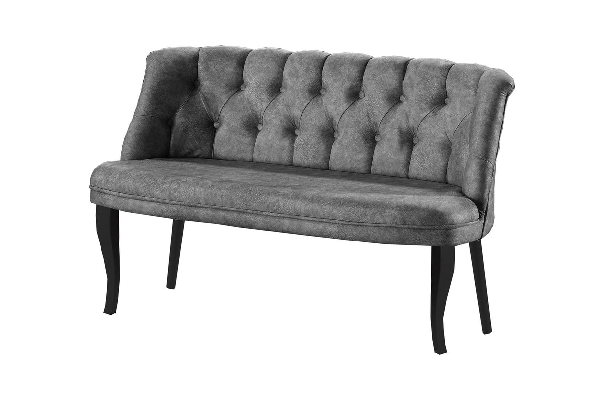 Canapea fixă 2 locuri Roma lemn negru, Diverse culori, 118x48x80 cm - Gri | SKU: 118BRN1363 | Canapea fixă 2 locuri Roma lemn negru, 118x48x80 cm, varianta Gri, produs pentru amenajarea locuinței, disponibil online în România la CasaMob