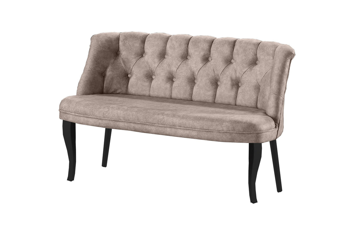 Canapea fixă 2 locuri Roma lemn negru, Diverse culori, 118x48x80 cm - Maro deschis | SKU: 118BRN1369 | Canapea fixă 2 locuri Roma lemn negru, 118x48x80 cm, varianta Maro deschis, produs pentru amenajarea locuinței, disponibil online în România la CasaMob