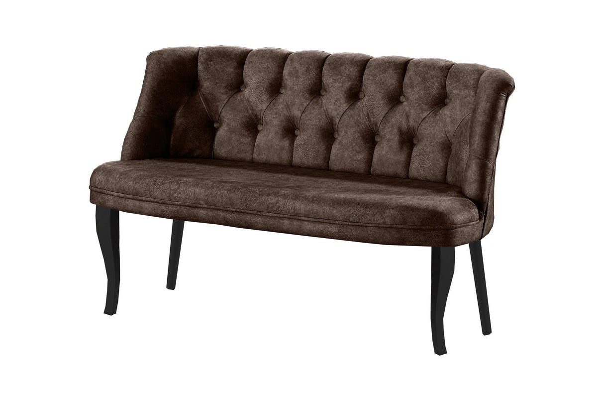 Canapea fixă 2 locuri Roma lemn negru, Diverse culori, 118x48x80 cm - Maro | SKU: 118BRN1372 | Canapea fixă 2 locuri Roma lemn negru, 118x48x80 cm, varianta Maro, produs pentru amenajarea locuinței, disponibil online în România la CasaMob