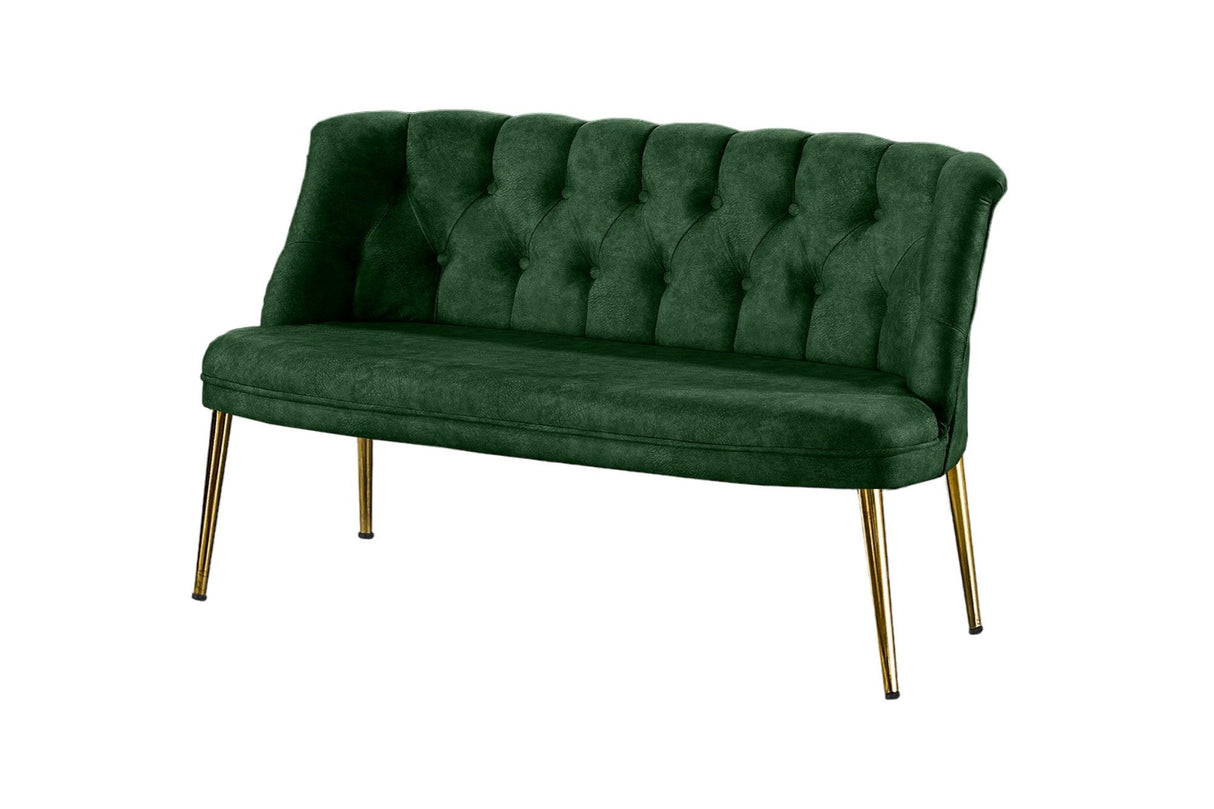 Canapea fixă 2 locuri Roma metal auriu, Diverse culori, 118x48x80 cm - Kaki | SKU: 118BRN1378 | Canapea fixă 2 locuri Roma metal auriu, 118x48x80 cm, varianta Kaki, produs pentru amenajarea locuinței, disponibil online în România la CasaMob