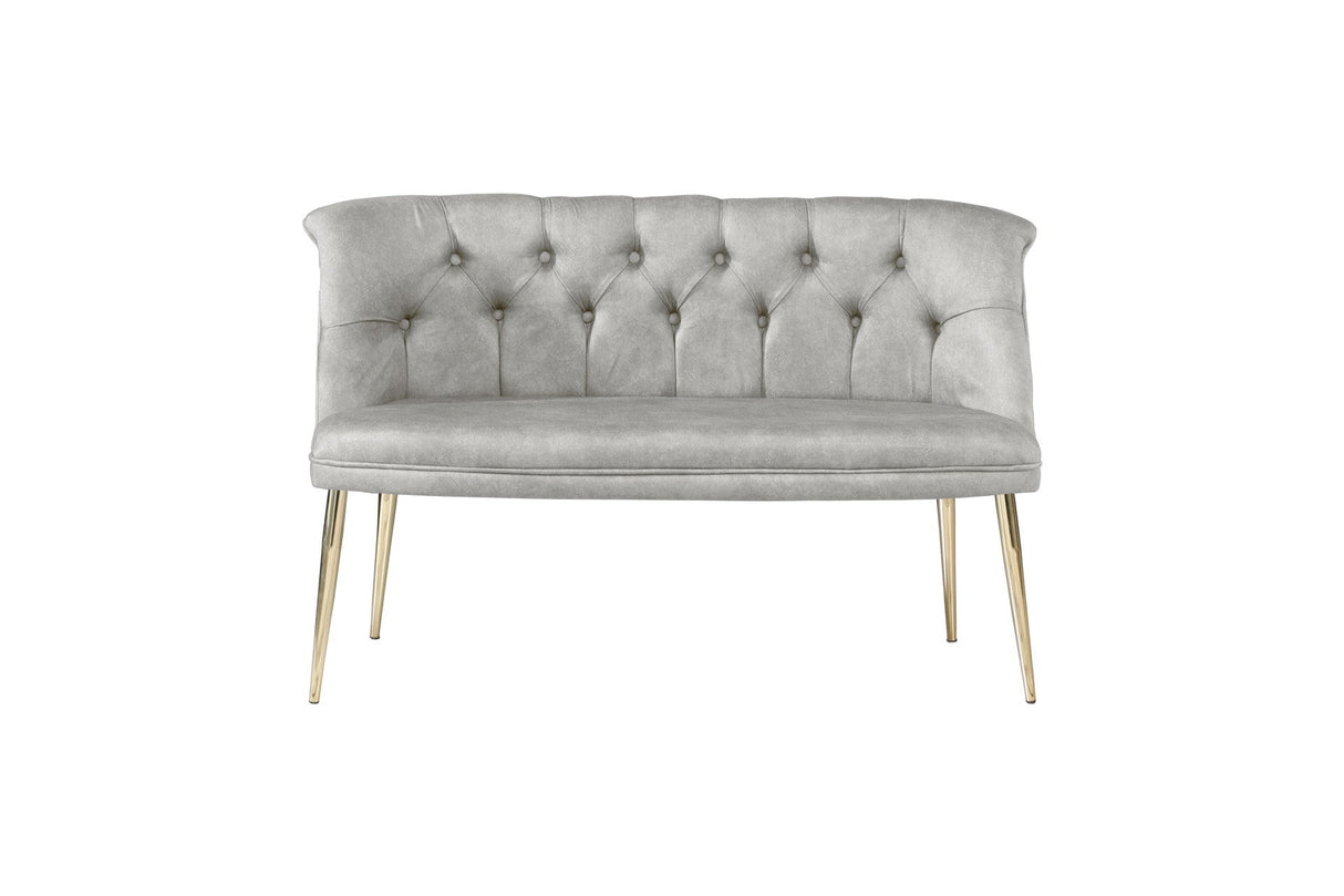 Canapea fixă 2 locuri Roma metal auriu, Diverse culori, 118x48x80 cm - Crem | SKU: 118BRN1383 | Canapea fixă 2 locuri Roma metal auriu, 118x48x80 cm, varianta Crem, produs pentru amenajarea locuinței, disponibil online în România la CasaMob