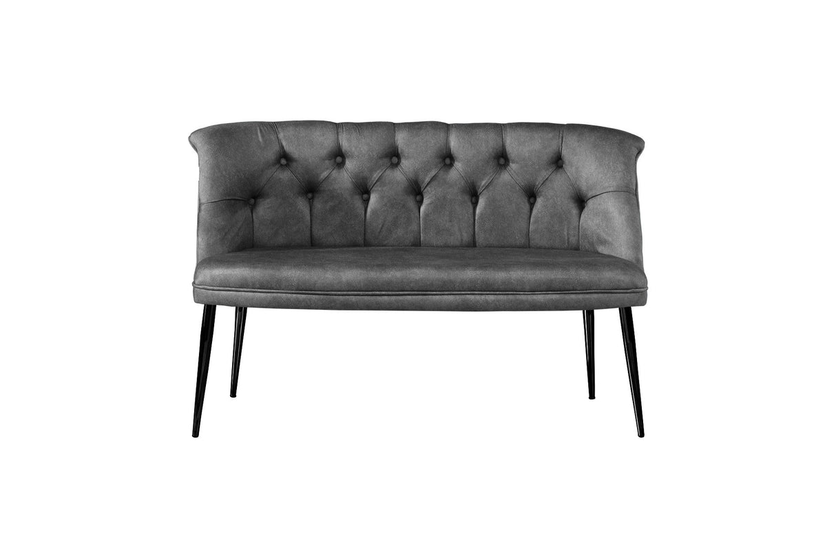 Canapea fixă 2 locuri Roma metal negru, Diverse culori, 118x48x80 cm - Gri | SKU: 118BRN1387 | Canapea fixă 2 locuri Roma metal negru, 118x48x80 cm, varianta Gri, produs pentru amenajarea locuinței, disponibil online în România la CasaMob