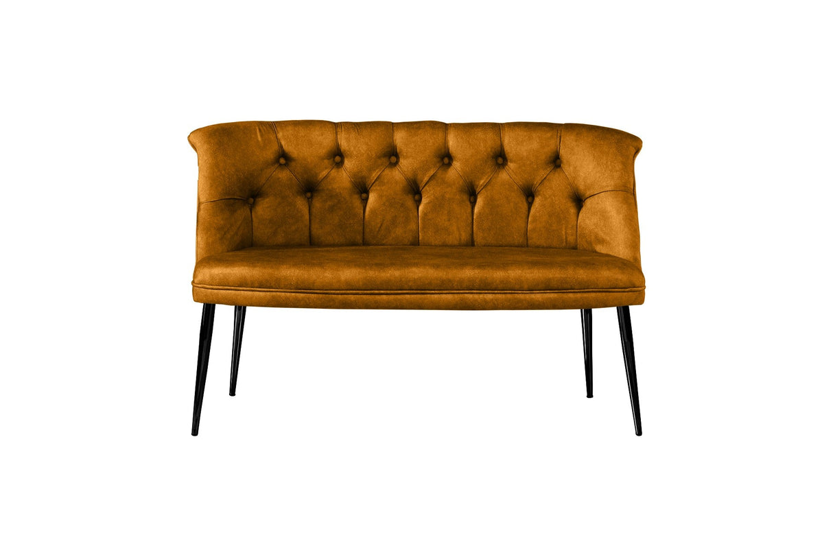 Canapea fixă 2 locuri Roma metal negru, Diverse culori, 118x48x80 cm - Muștar | SKU: 118BRN1389 | Canapea fixă 2 locuri Roma metal negru, 118x48x80 cm, varianta Muștar, produs pentru amenajarea locuinței, disponibil online în România la CasaMob